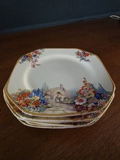 Swinnertons Hamptons "Old English Cottage Gardens" collection 6 Plates Art Deco 