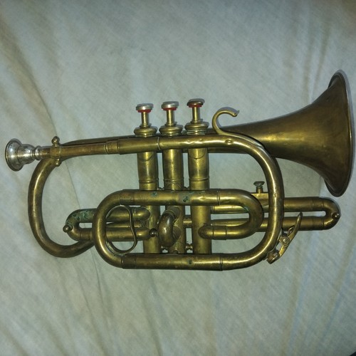 Antique brass cornet - cornet,