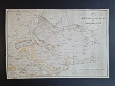 Antique 1908 nautical map / chart - Mouths of Maas to Dordrecht - Netherlands