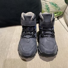 Boys Junior Grey Soft Touch Elasticated Lace Comfort Winter Boots Snow. New