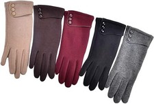 Touch Screen Womens Genuine Leather Gloves Thermal Fleece warm Premium Quality