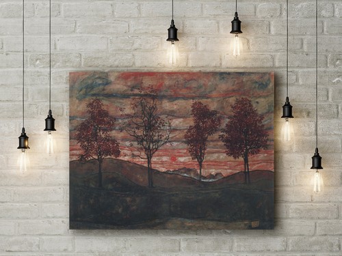 Egon schiele four trees fine - egon, schiele: