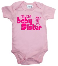 Dirty Fingers "I'm the Baby Sister" Bodysuit Babygrow Vest New Little Sister