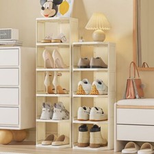 4 to 7 Tier Vertical Narrow Shoe Rack Shoe Storage Footwear Stand Free Standing