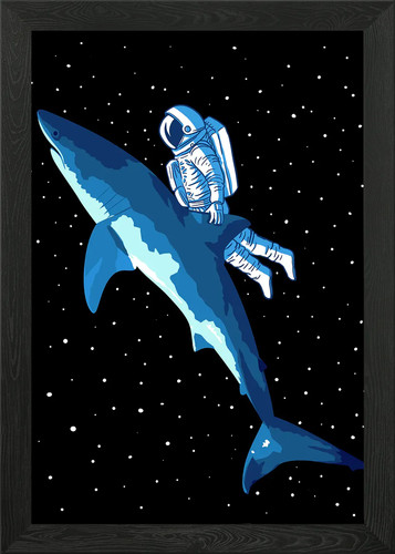 Astronaut white shark - on,