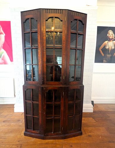 Edwardian dark oak bookcase - edwardian,