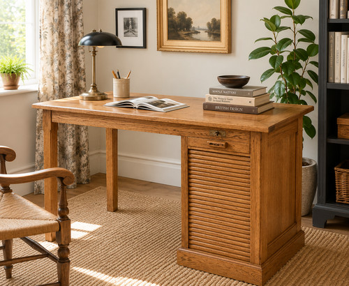 Vintage solid oak tambour - vintage,