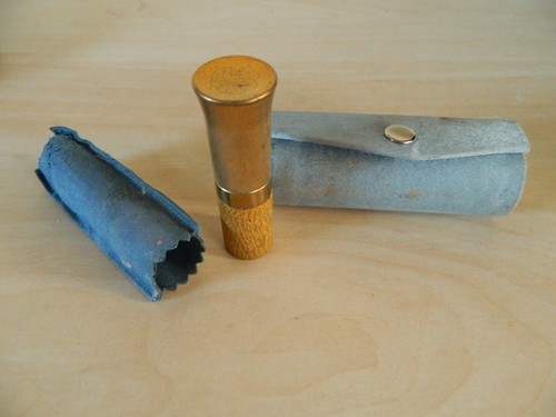 Vintage lipstick brass holder - brass,