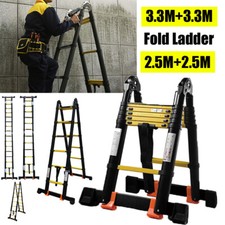 5M/6.6M Portale Folding Telescopic Ladder Long Extension Garden Thicken Tool UK