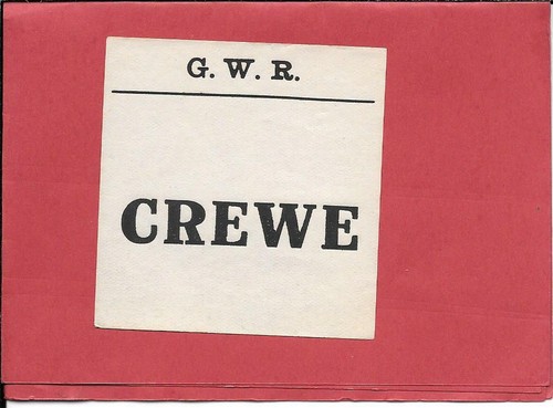 Crewe railway luggage label - -,