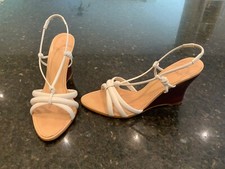 Zara white wedge sandals - size 4
