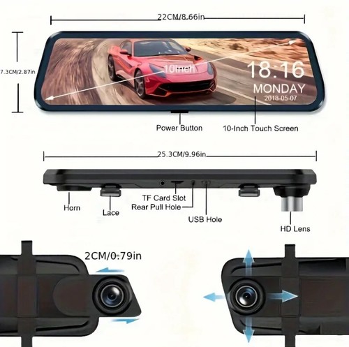 Car mirror dash camera - dash,