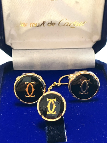 Cartier cufflinks pin set - cartier, &