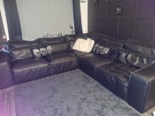 Black Leather Corner Sofa