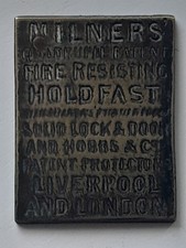 Vintage Milners Safe Plaque Brass Badge.