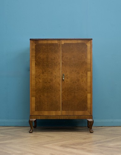 Art deco walnut tallboy - tallboy, linen