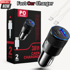 Fast Car Charger PD 20W Dual USB Cigarette Lighter Socket Power Adapter