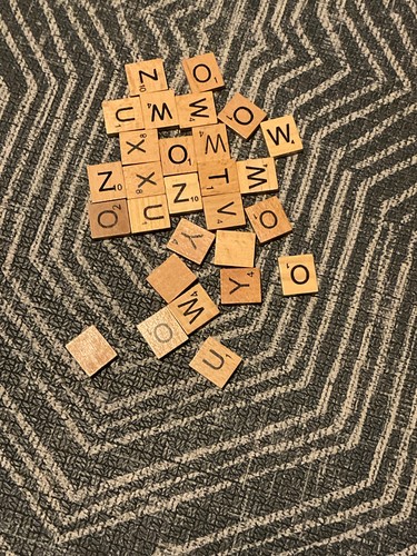 Standard wooden scrabble tiles - wooden,