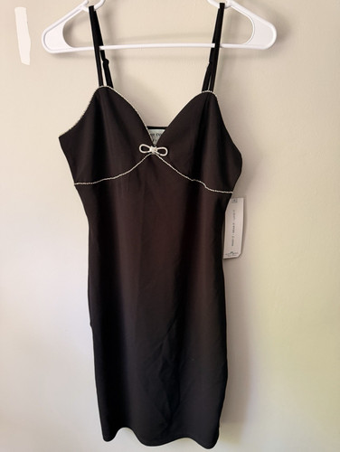 Elegant women black slip - black,