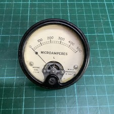 Vintage Microamperes DC Electrictrical Meter/Gauge - Made In England