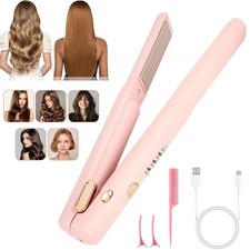 Cordless Hair Straightener&Curler Portable Rechargeable Flat Iron Hair Styler