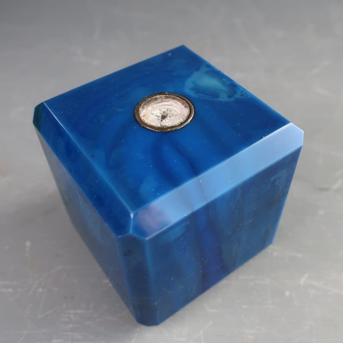 Vintage polished blue agate - blue,