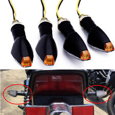 4PCS Black Motorcycle LED Turn Signals Indicator Lights Lamp For Harley Bobber