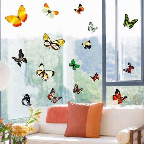 Large butterflies wall - large, window