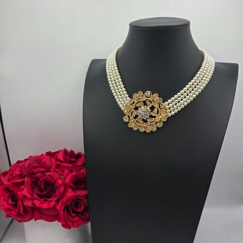 Vintage faux pearl rhinestone - vintage,