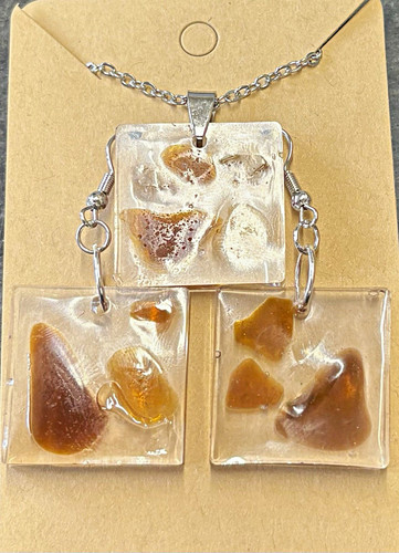 Clear resin brown sea - brown, glass