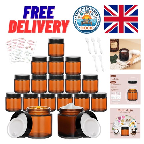 Pack amber glass jars - amber,