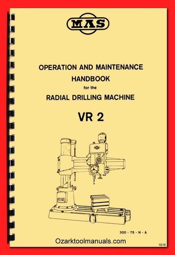 Mas vr2 radial drill - radial, operating