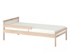 IKEA Sniglar Bed Frame with Guard Rail  and mattress
