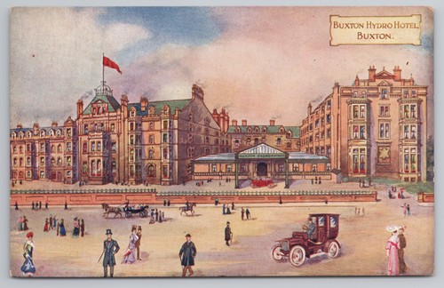 Postcard antique car - , horse