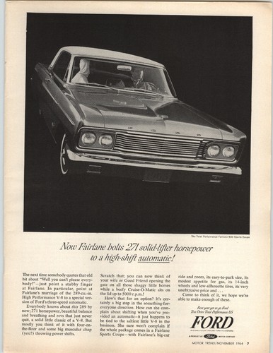 1964 paper ford fairlane - ad,