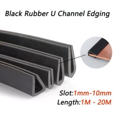 Black Rubber U Channel Edging Trim Seal Door Window Edge Protector Strip U-shape