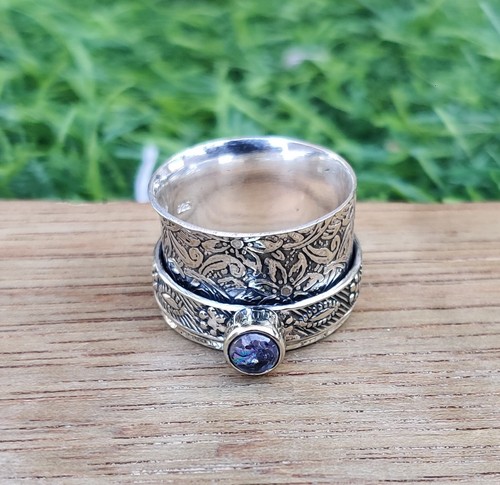 Tanzanite spinner ring 925 - tanzanite,