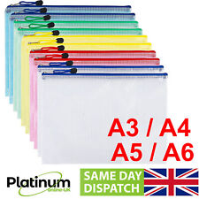 A3/A4/A5 Plastic Zip File Bags Storage Document Folder Protective Wallet Pockets