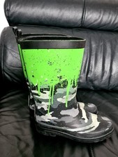 Boys Next Wellies Size 13 Army Green Grey