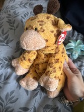 Ty Pluffies 2004 - Towers the Giraffe Beanie Plush Soft Toy 8" - With Tags