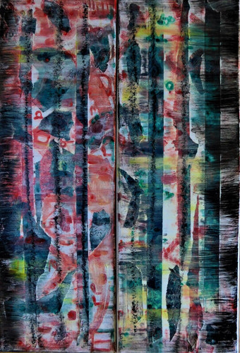 Original abstract oil collage