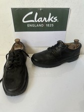 Clarks Active Air Leather Shoes Size UK 7.5 EU 41.5 Wide Fit in Black
