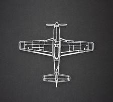 North American P-51D Mustang, USAAF WW2 Fighter Wall Art - (20cm span)