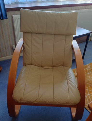 Poang chair beige leather - chair, in