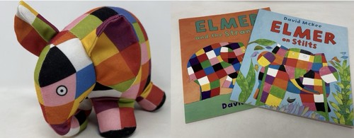 Elmer patchwork elephant book - elmer,