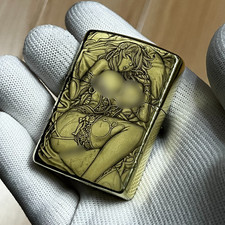 Zippo Armor Brass Gold 3D Relief Artistic Engraved Body Fantasy Design