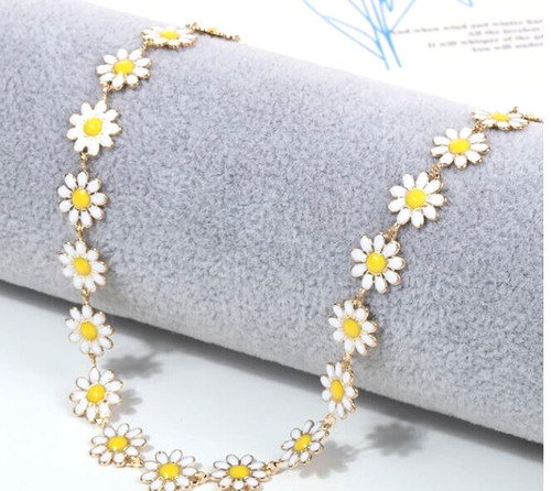 Stainless steel enamel - stainless, daisy