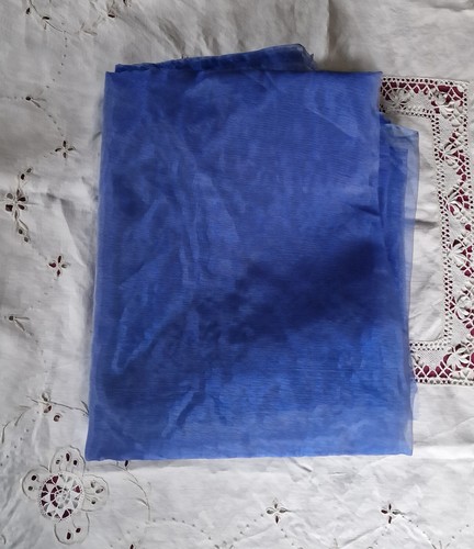 Organza voile material blue - organza,