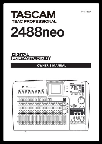 Tascam 2488neo owner manual - tascam,