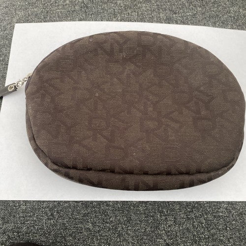 Dkny makeup bag - brown, fabric